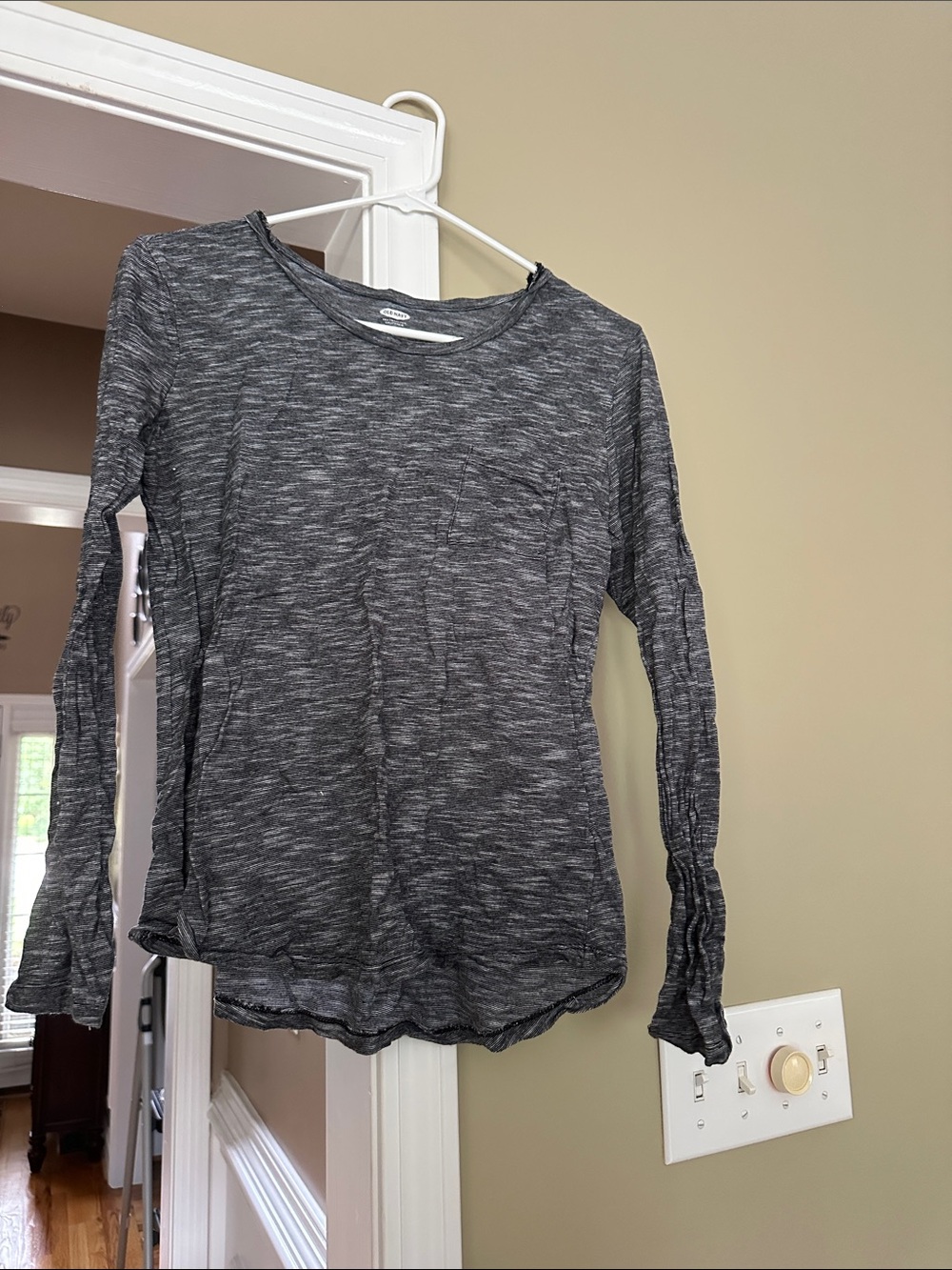 Old Navy Charcoal Space-Dye Long Sleeve Top